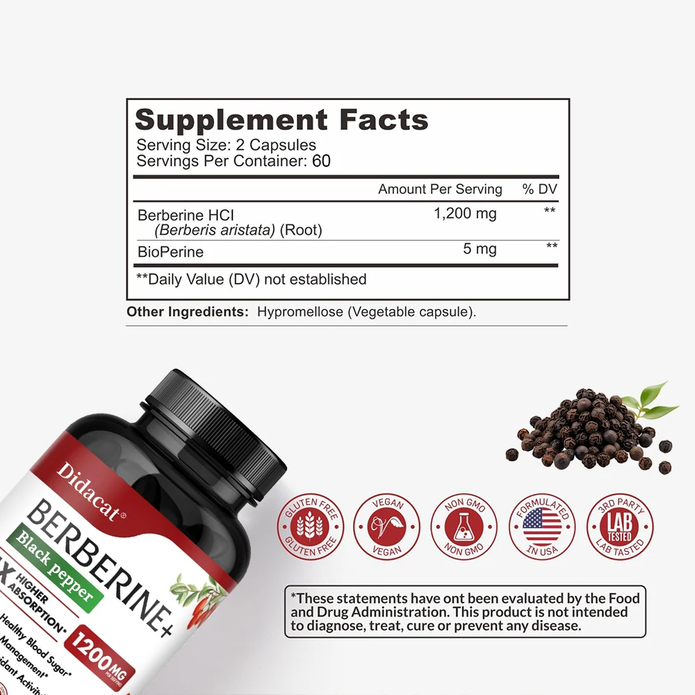 Berberine HCl Supplement - for - Berberine Hcl Capsule 评论和价格