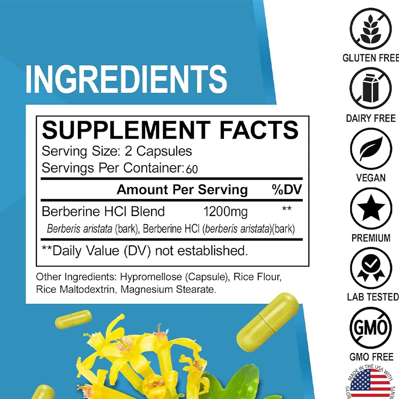 1200mg HCL Supplement, Healthy - Berberine Hcl Capsule 评论和价格